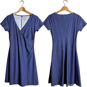 prAna Nadia Short Sleeve Wrap Mini Dress Women's XS Purple Active Activewear